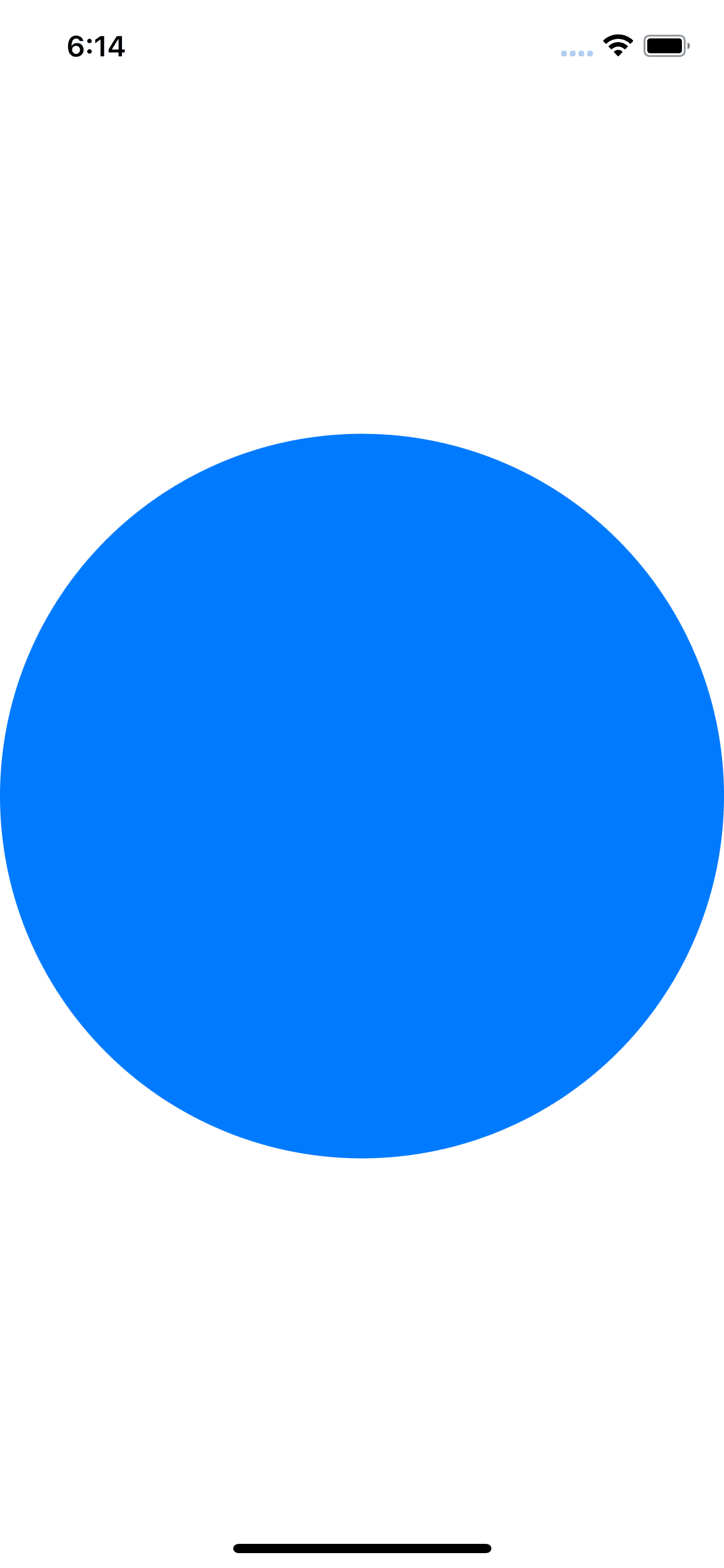 A blue Circle view in SwiftUI.