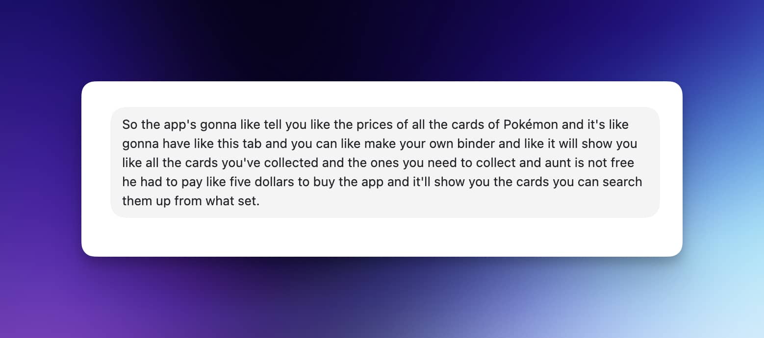An open-ended prompt for an LLM to make a Pokemon app.