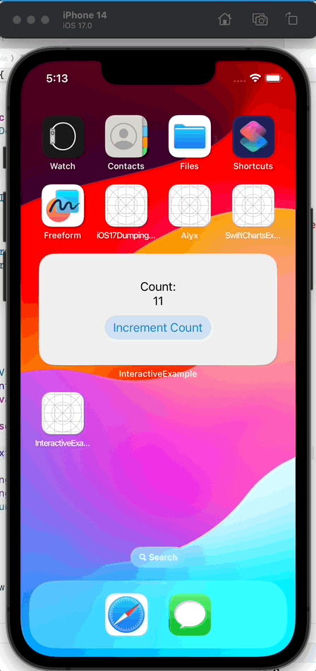 An interactive widget on iOS 17.