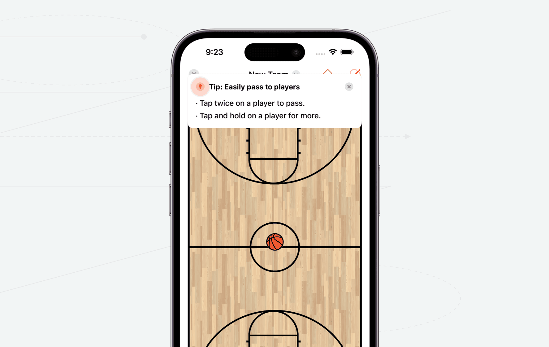 Custom tip presenting a tip in Elite Hoops.