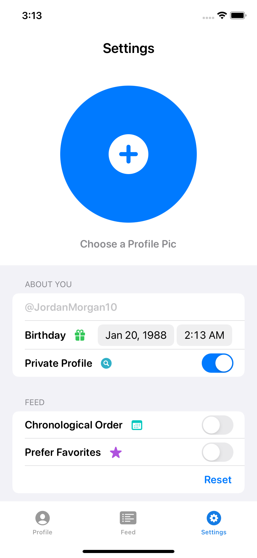 A sign up screen on an iPhone 13.